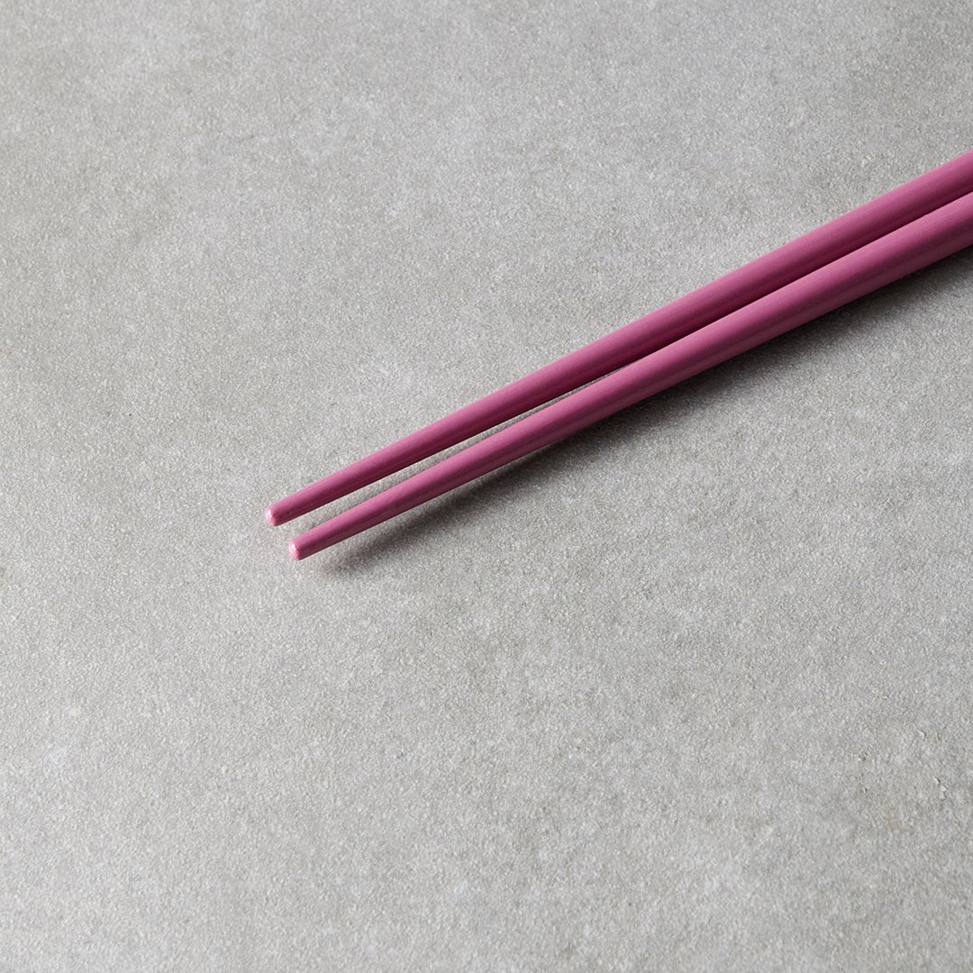 Chopsticks 22,5 cm, plommon / vit, bambu, MIJ