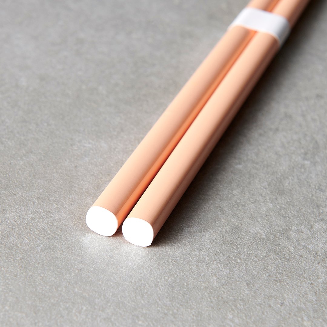 Chopsticks 22,5 cm, aprikos / vit, bambu, MIJ