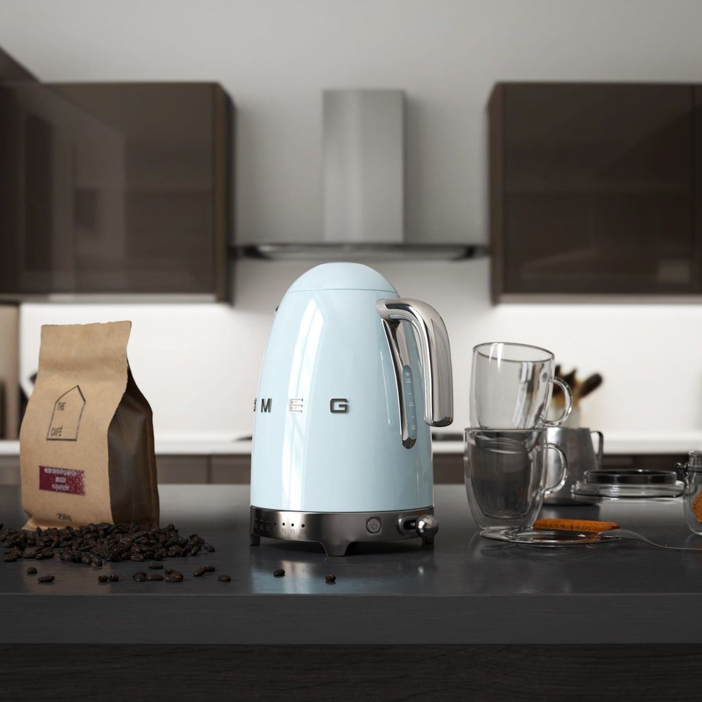 Elektrisk vattenkokare med temperaturkontroll KLF04PBEU 1,7 l, pastellblå, Smeg
