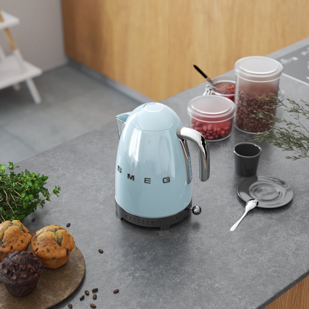 Elektrisk vattenkokare med temperaturkontroll KLF04PBEU 1,7 l, pastellblå, Smeg