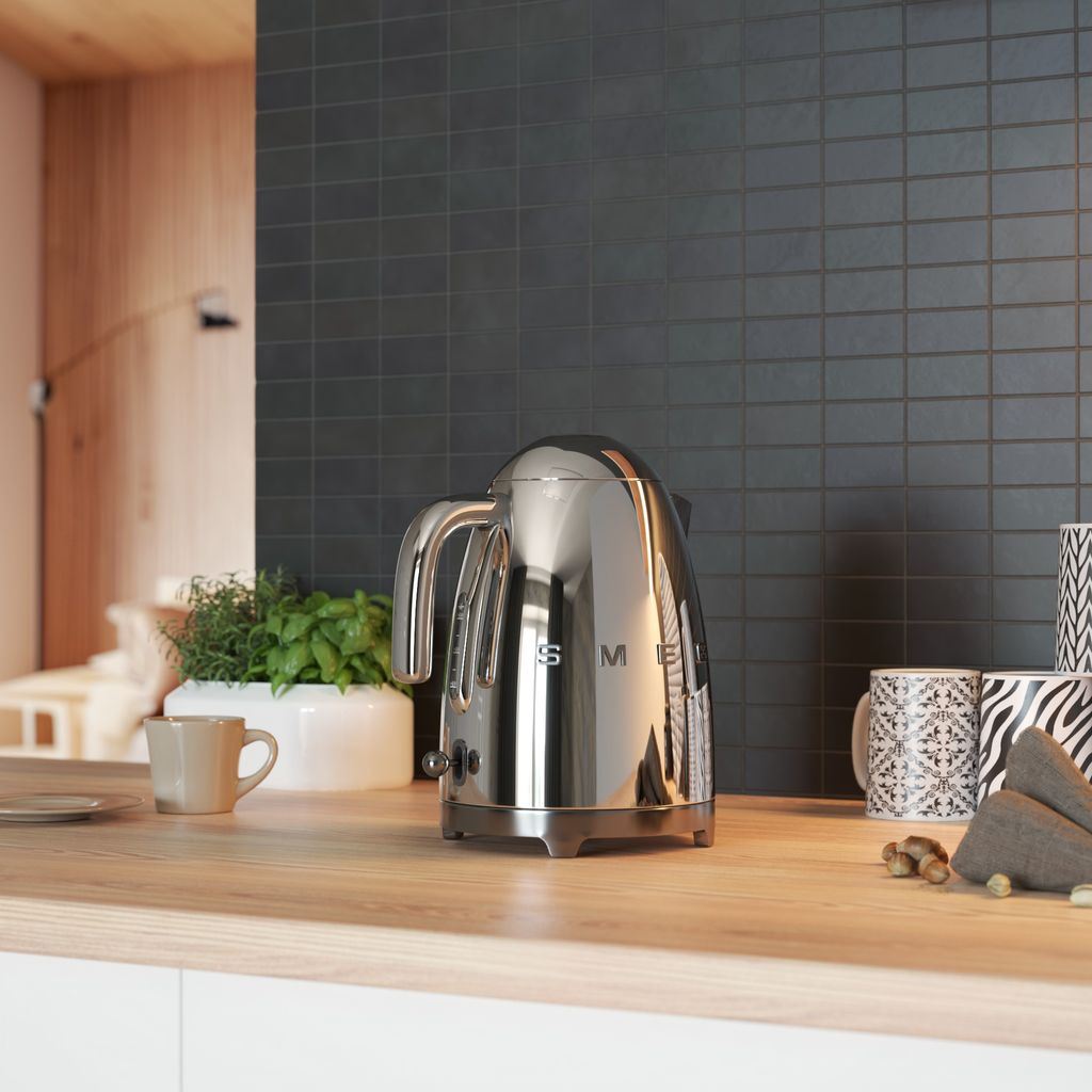 Elektrisk vattenkokare KLF03SSEU 1,7 l, krom, Smeg