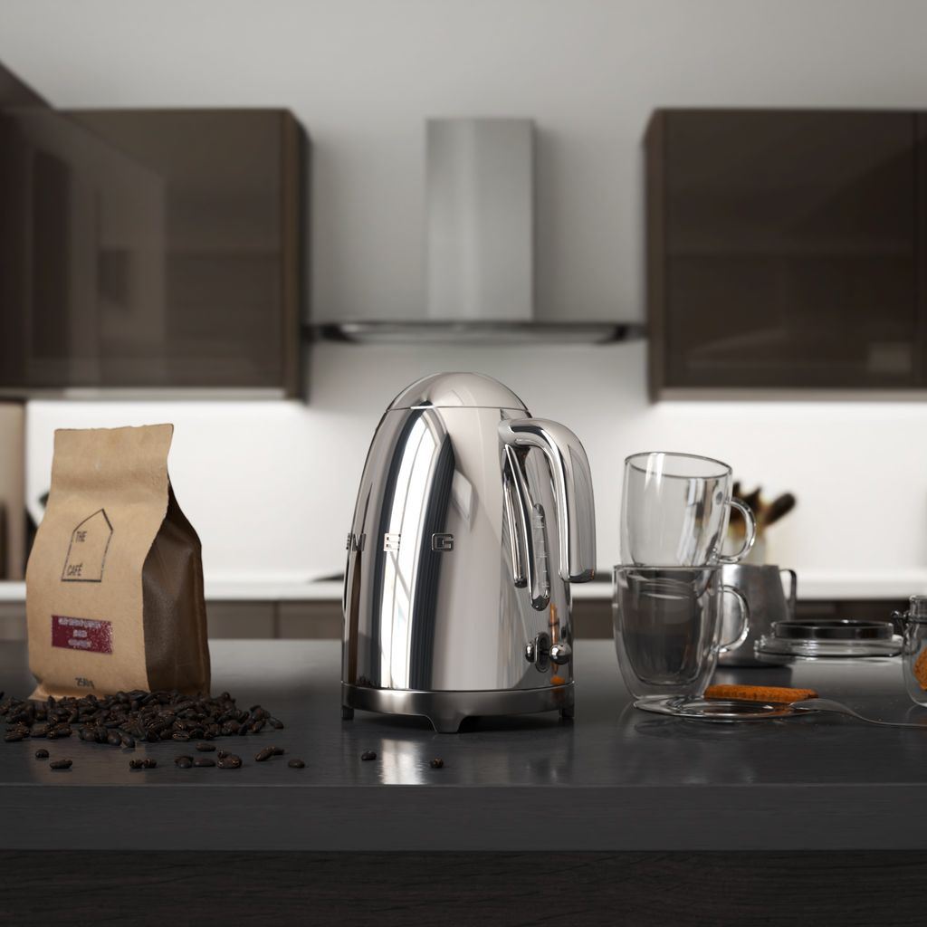 Elektrisk vattenkokare KLF03SSEU 1,7 l, krom, Smeg