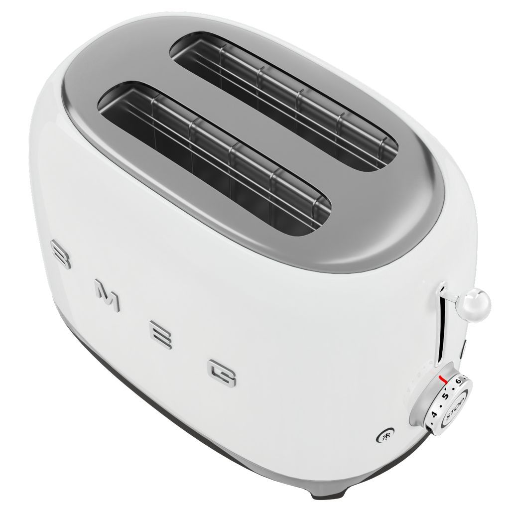 Brödrost TSF01WHEU, 2 skivor, vit, Smeg