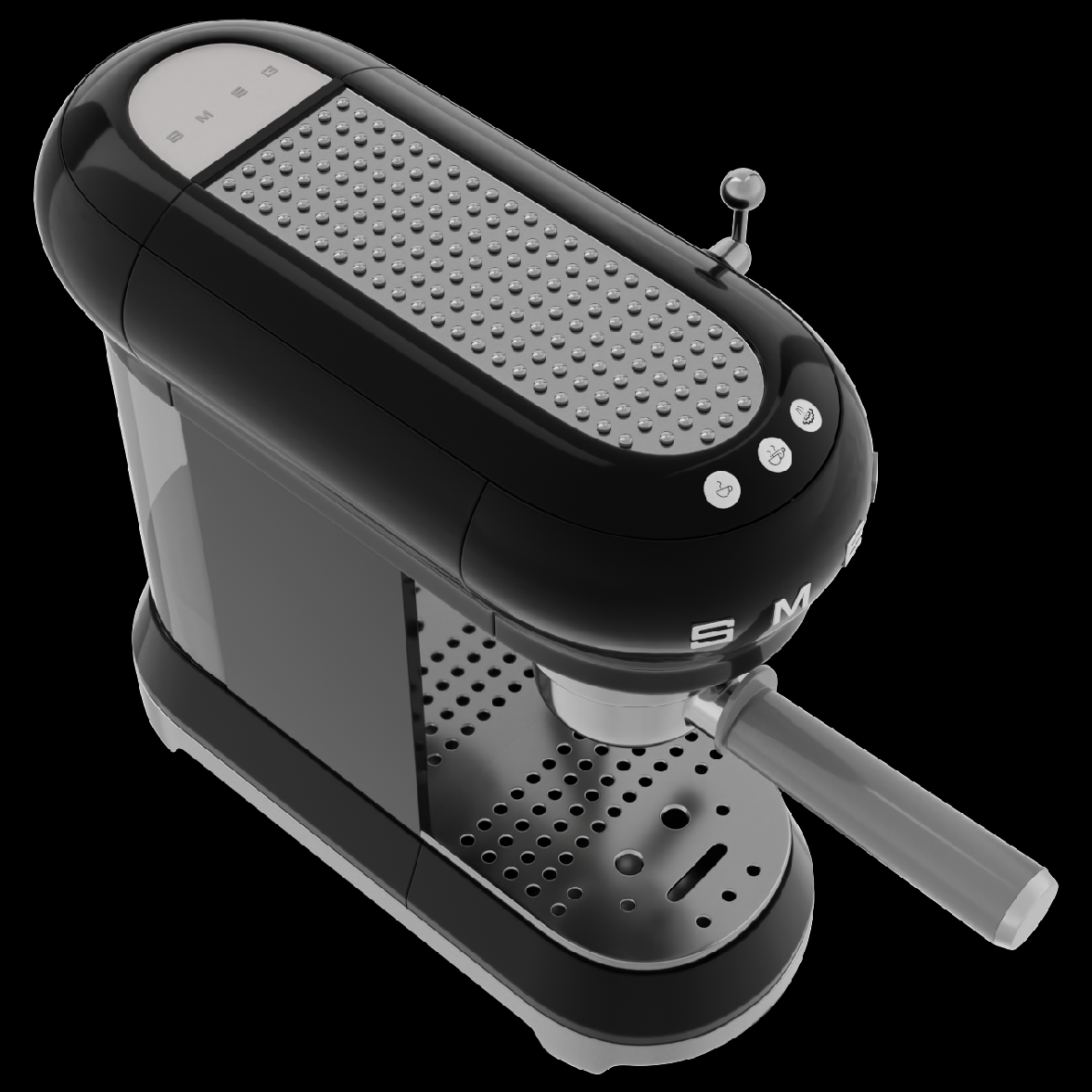 Kaffemaskin med spak ECF01BLEU, svart, Smeg
