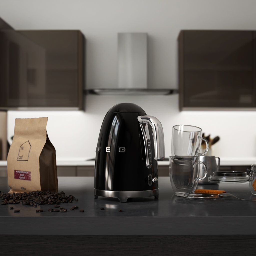 Elektrisk vattenkokare KLF03BLEU 1,7 l, svart, Smeg