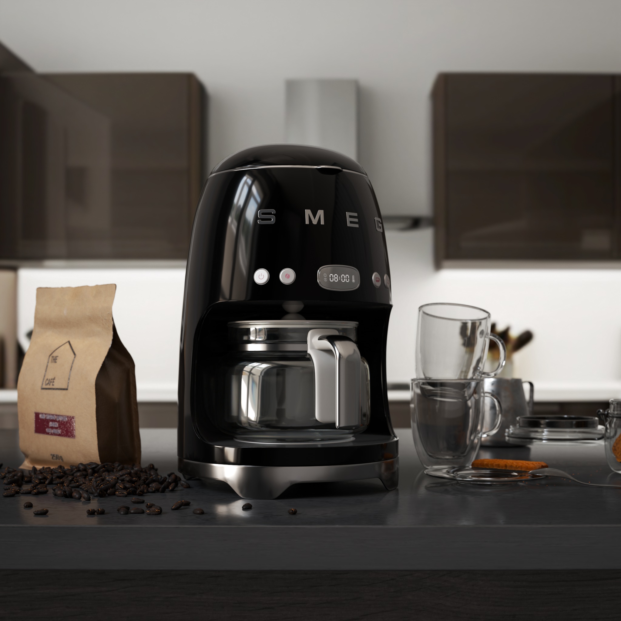 Kaffebryggare DCF02BLEU svart, Smeg