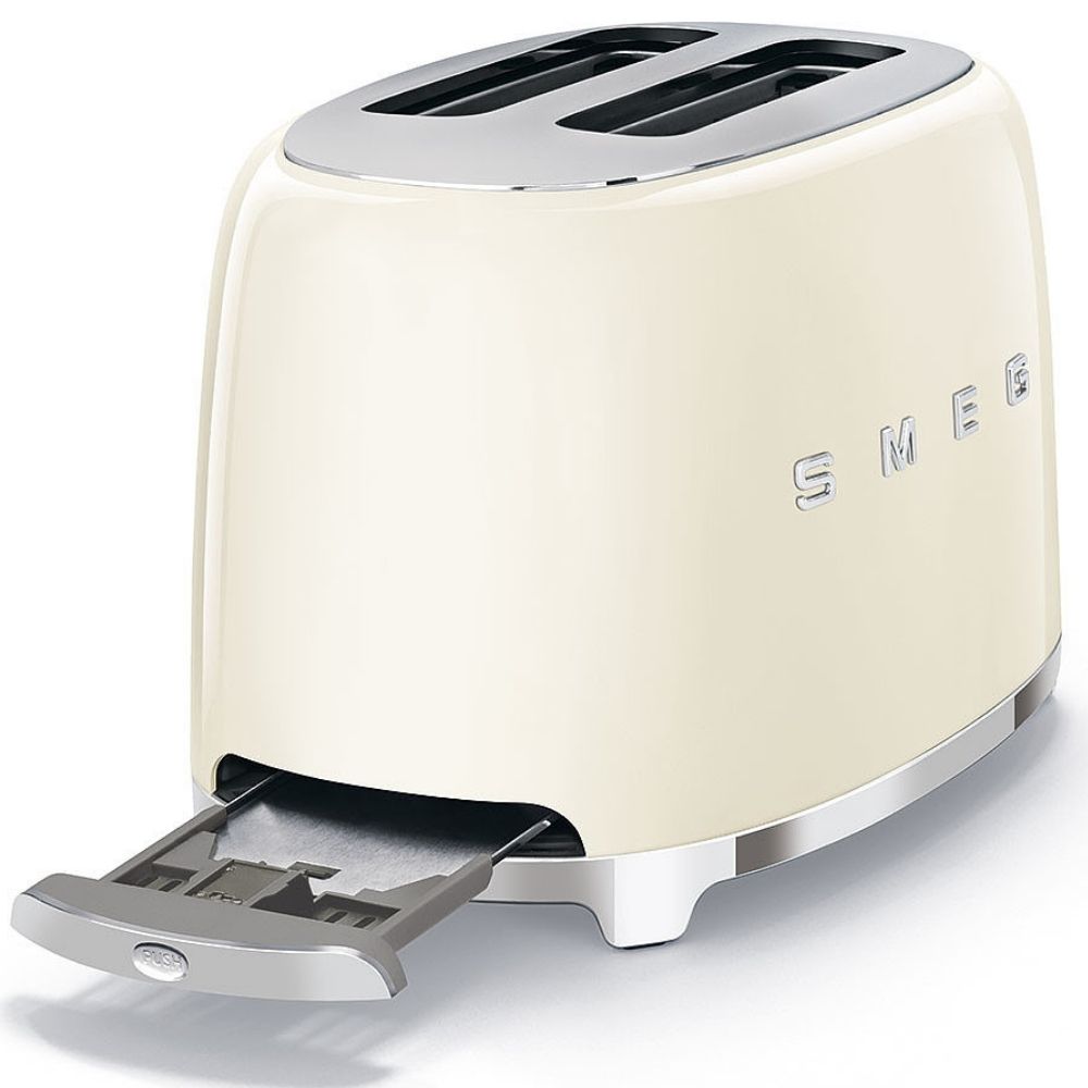 Brödrost TSF01CREU, 2 skivor, gräddfärgad, Smeg