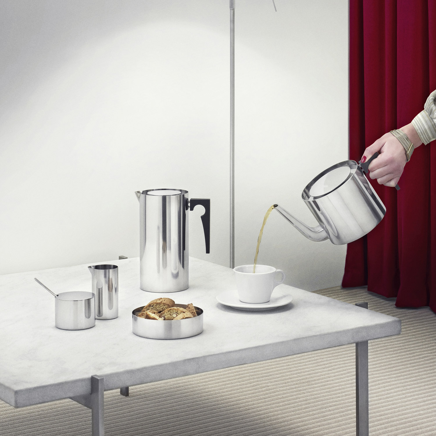 Presskanna ARNE JACOBSEN 1 l, silver, rostfritt stål, Stelton