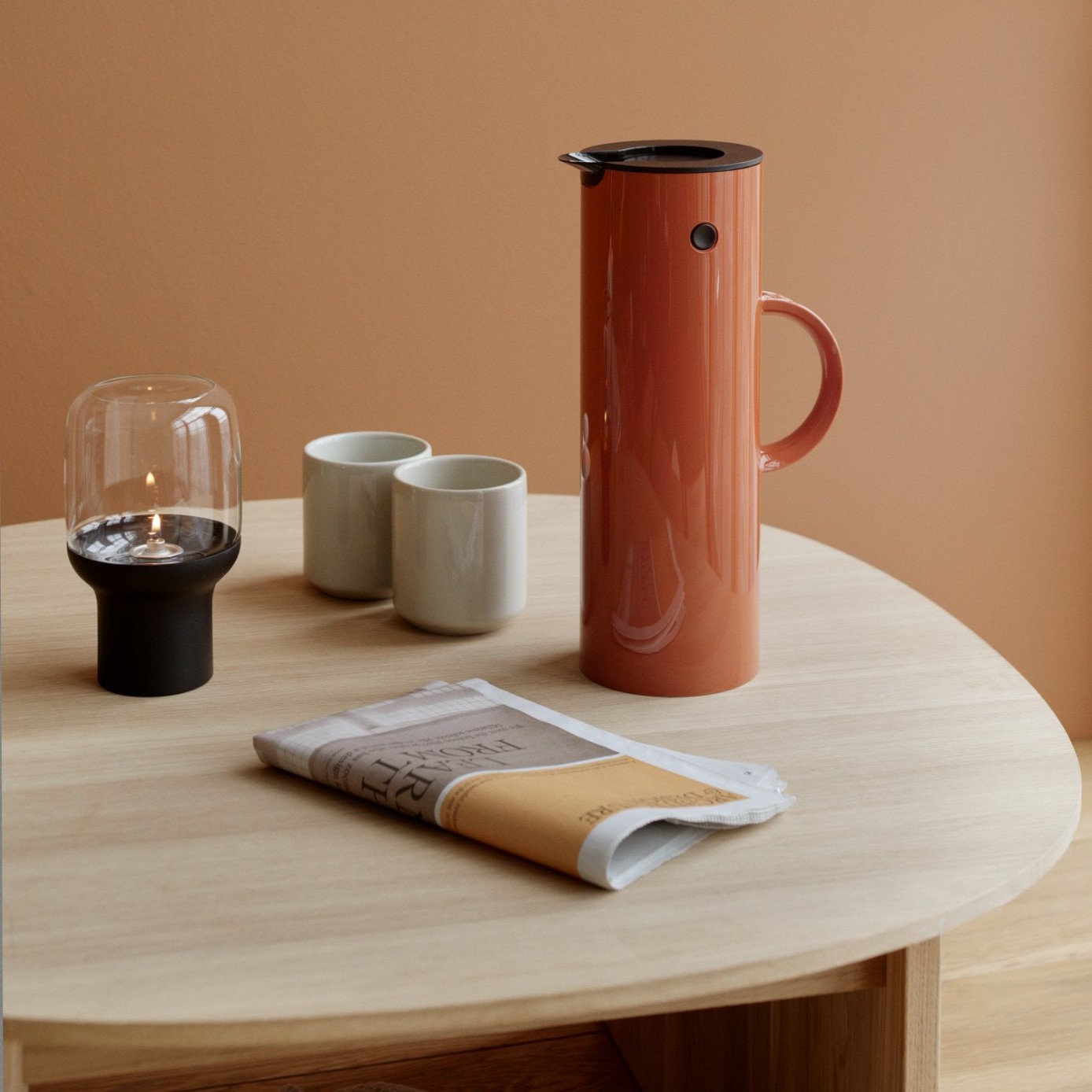 Oljelampa HOOP 17 cm, svart, rostfritt stål, Stelton