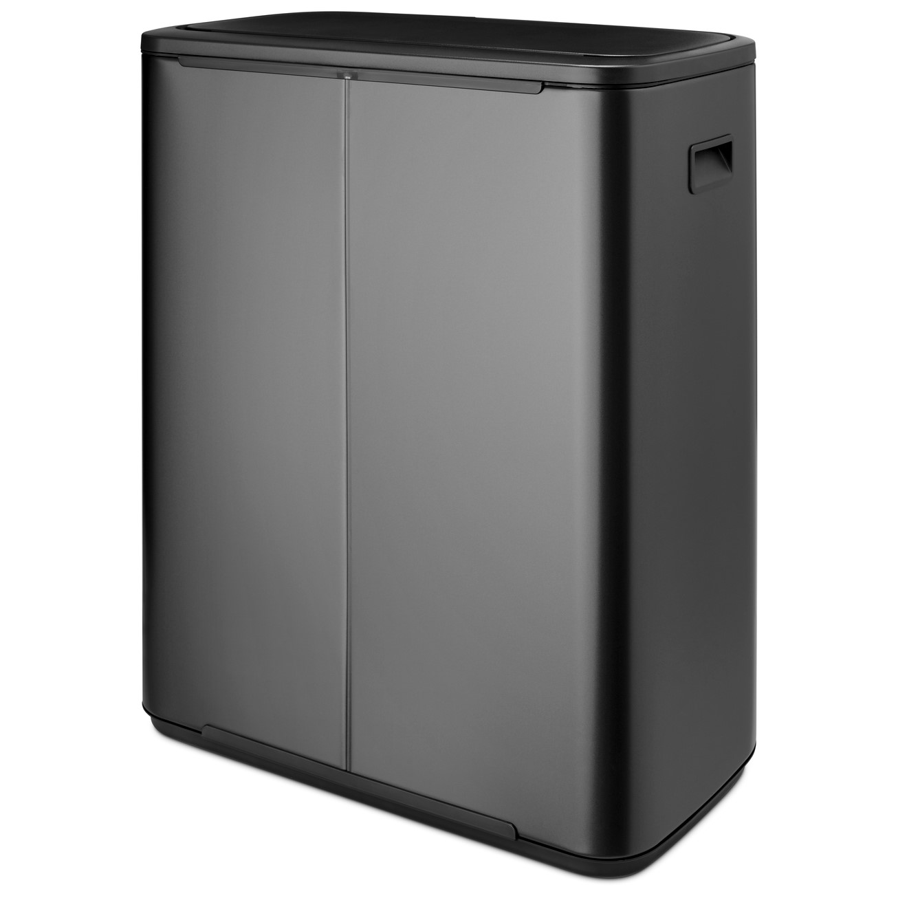 Soptunna med trycklock BO TOUCH BIN 2x 30 l, mörk grå, stål, Brabantia