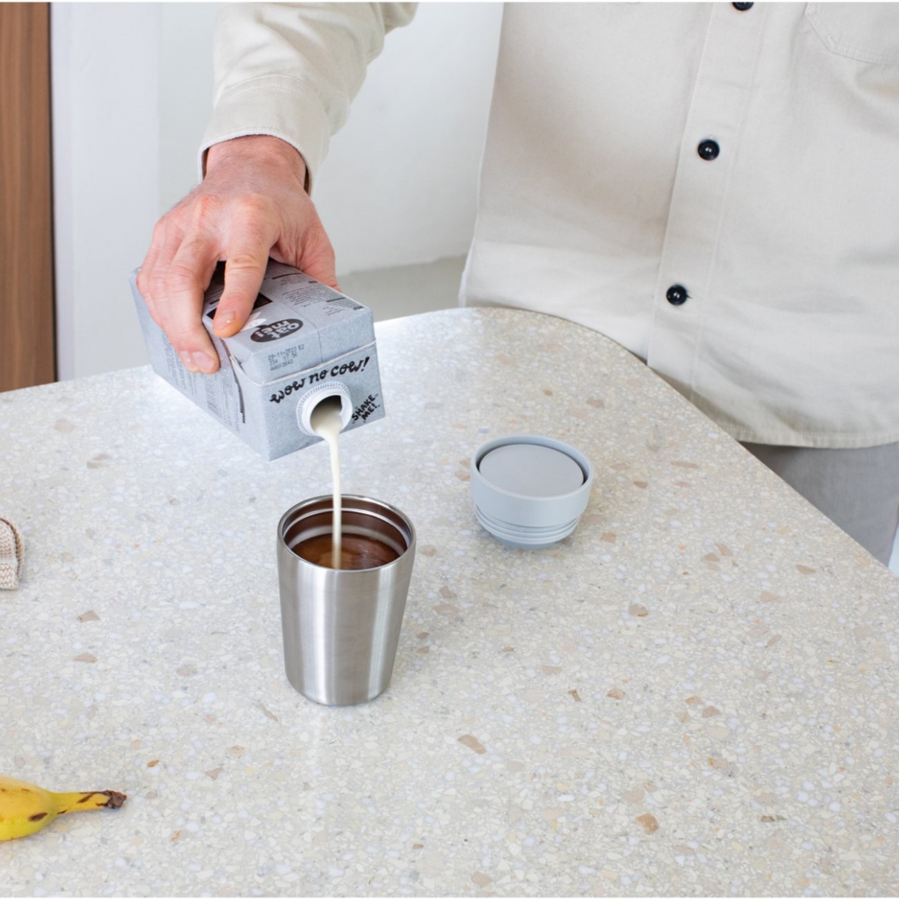 Termosmugg MAKE & TAKE 200 ml, ljusgrå, stål, Brabantia