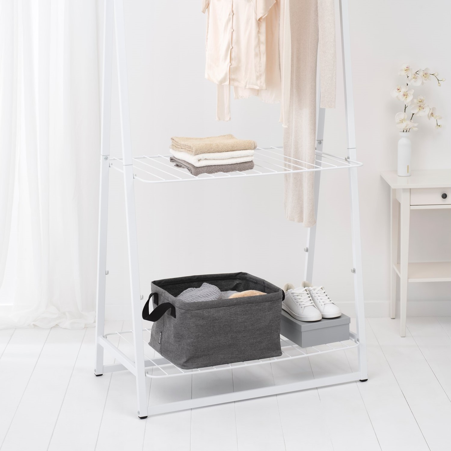 Tvättkorg 35 l, pepparsvart, tyg, Brabantia