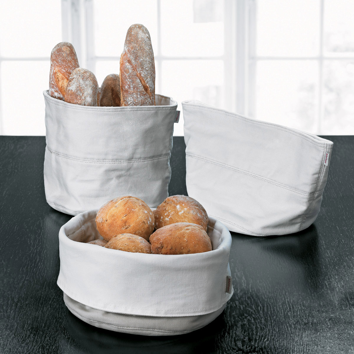 Brödkorg 23 cm, sand/vit, bomull, Stelton