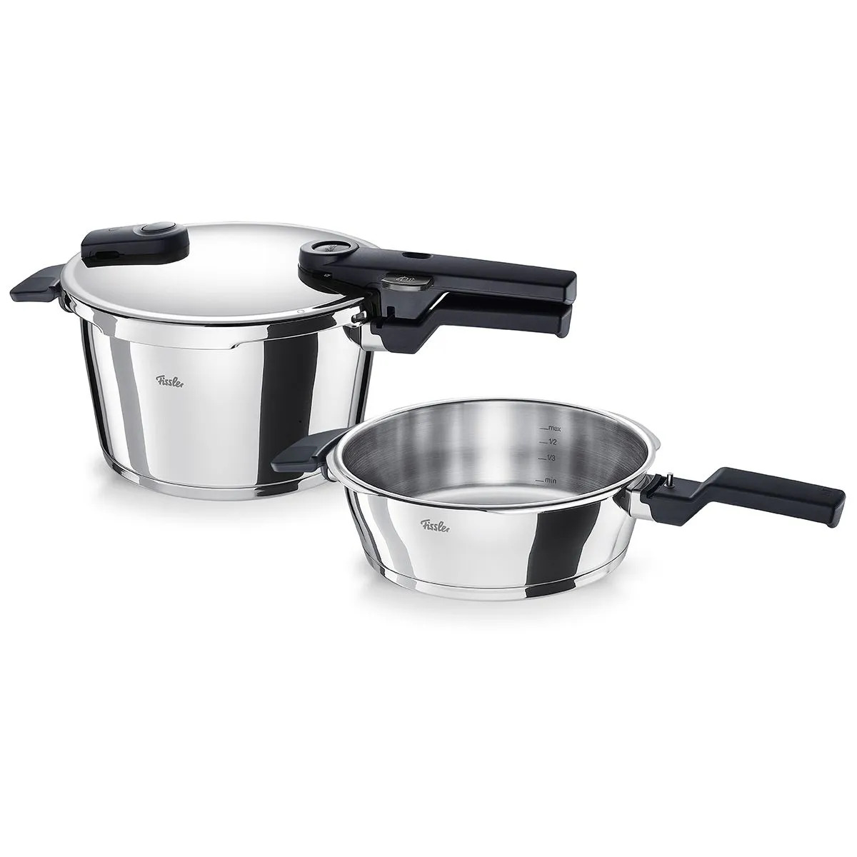 Tryckkokare VITAQUICK 2,5 l + 4,5 l, set i 2 delar, silver, rostfritt stål, Fissler