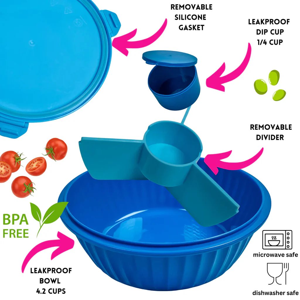 Lunchlåda POKE BOWL 1,06 l, mörkblå, plast, Yumbox
