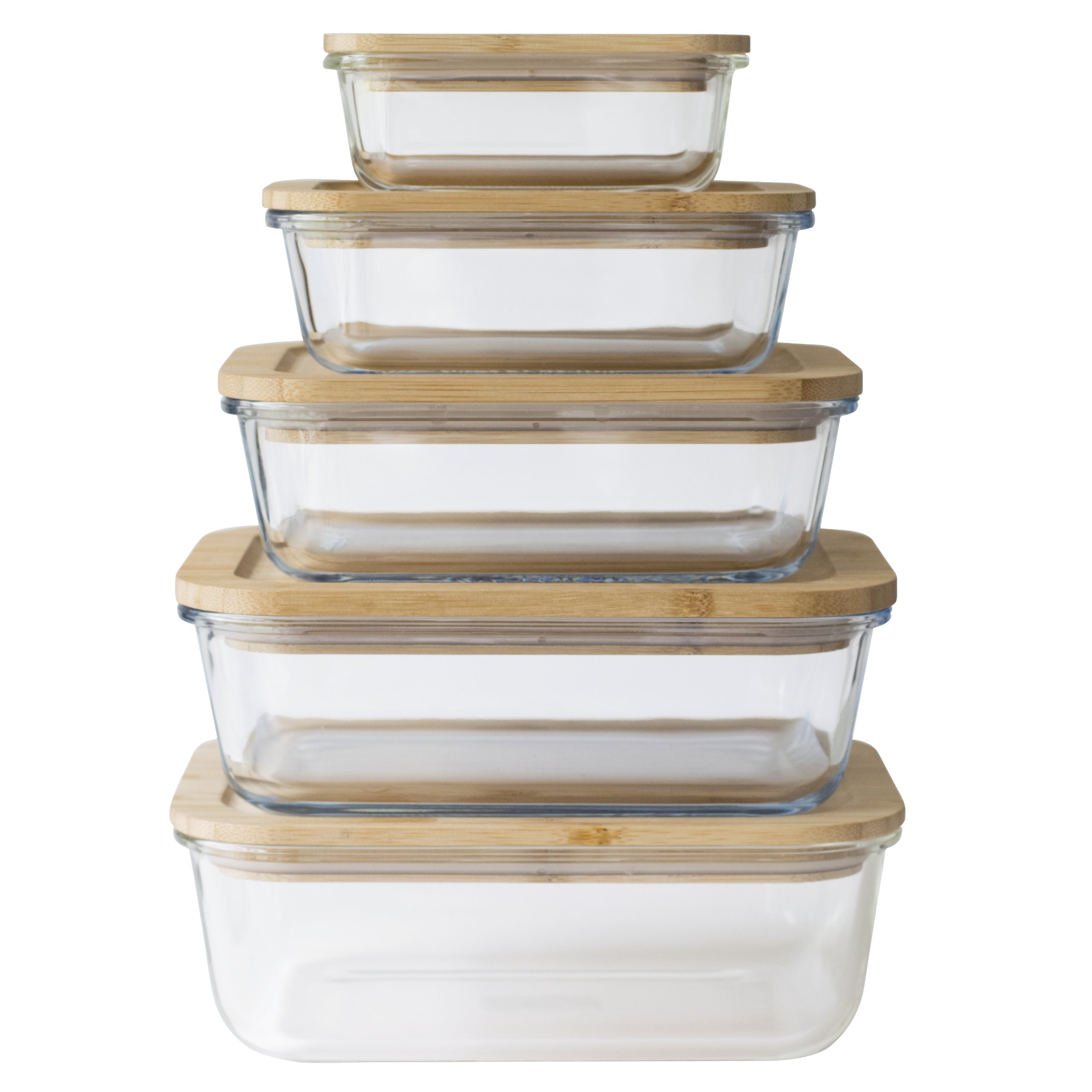 Matförvaring PKV-037 1,8 l, glas / bambu, Pebbly