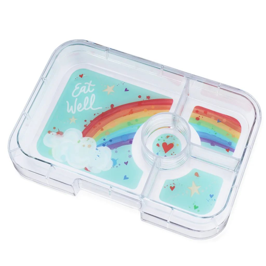 Lunchlåda TAPAS XL 4 1 l, turkos / regnbåge, plast, Yumbox