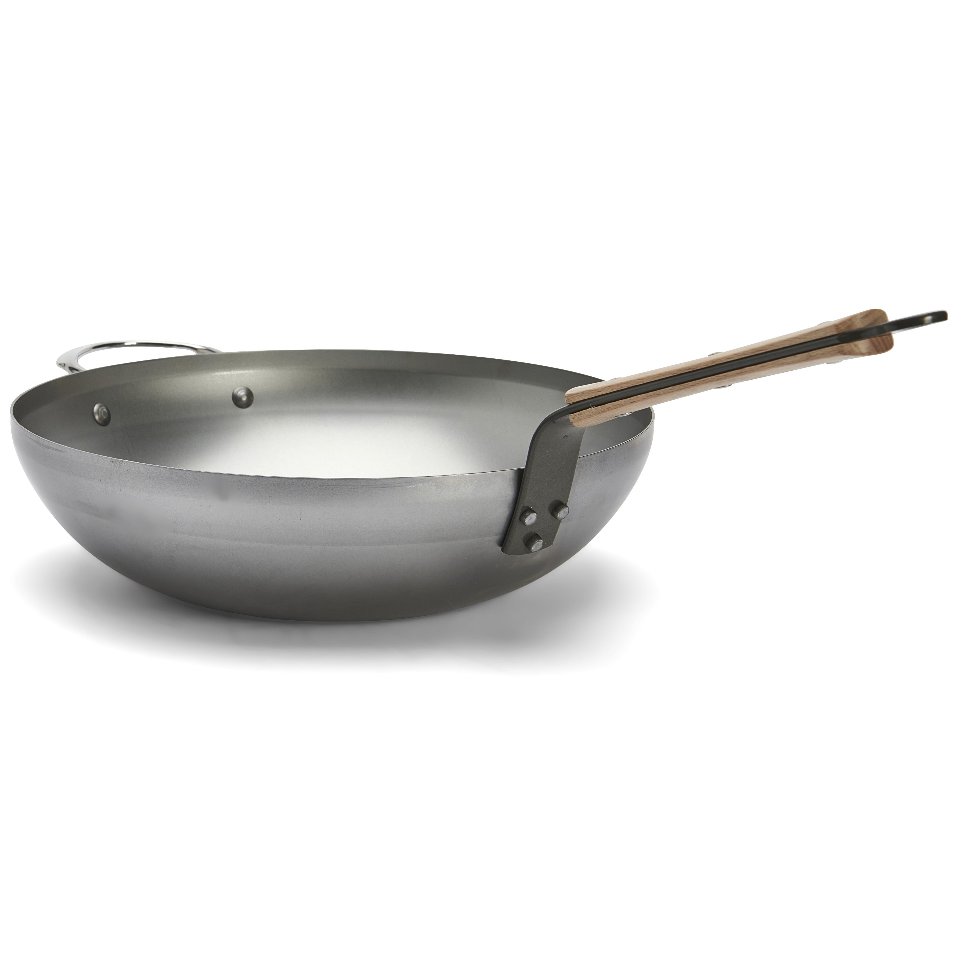 Wok MINERAL B BOIS 32 cm, silver, stål, de Buyer