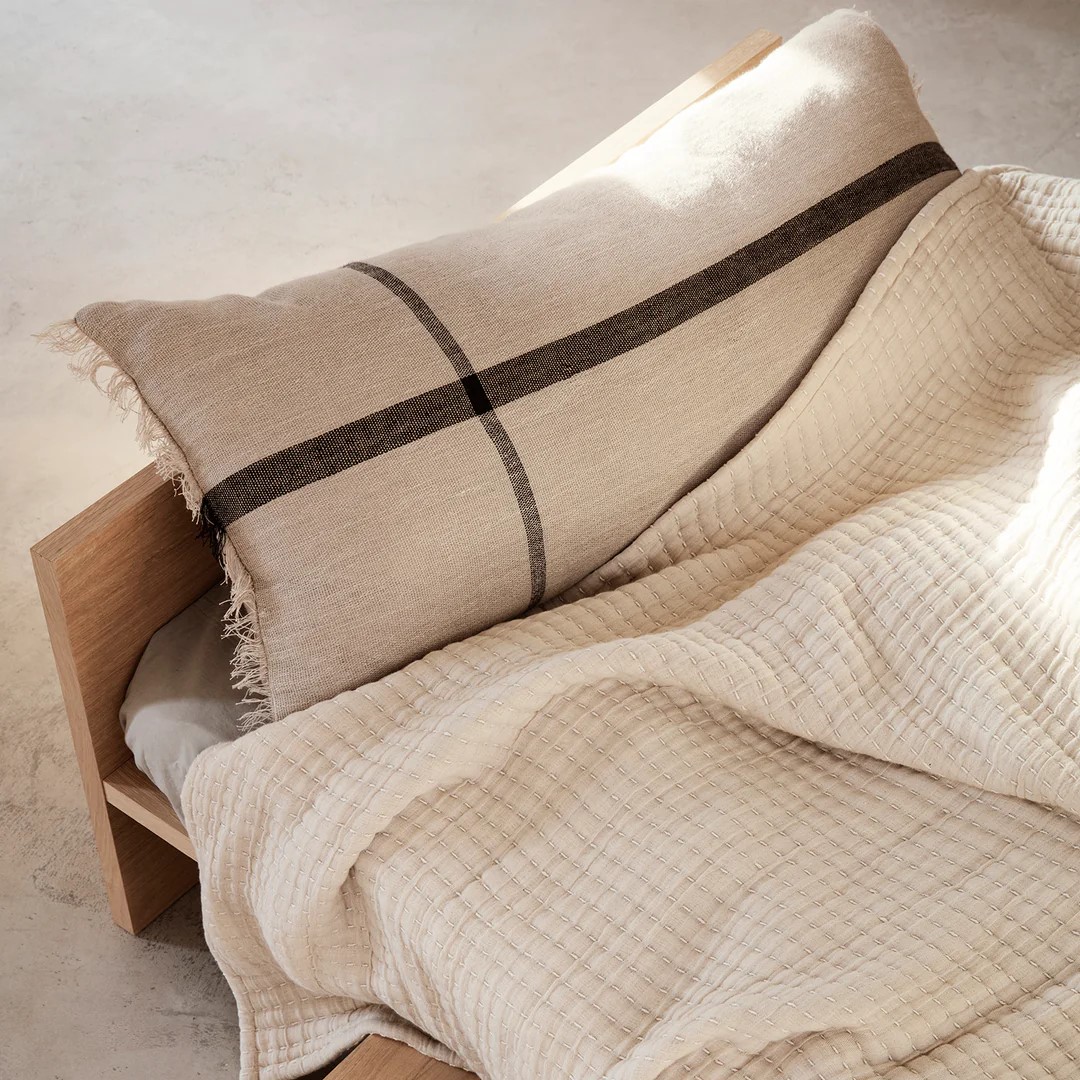 Prydnadskudde CALM 40 x 90 cm, beige, bomull / linné, fast LIVING