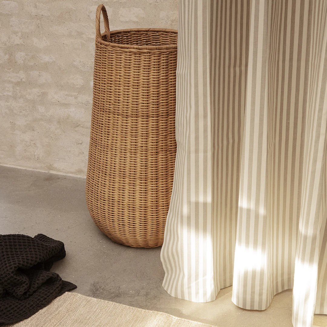 Tvättlåda 80 cm, naturlig, rattan, fast LIVING