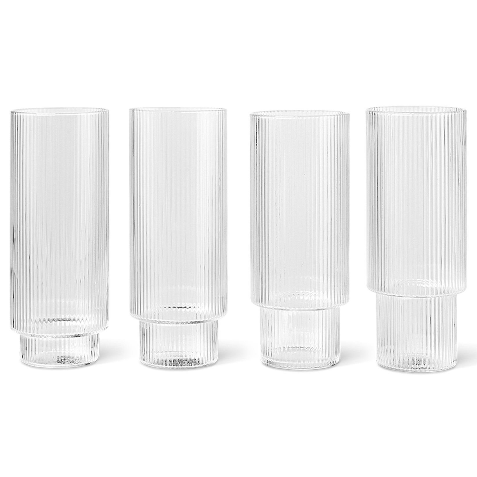 Long drink glas RIPPLE 300 ml, set i 4 delar, ljust, fast LIVING
