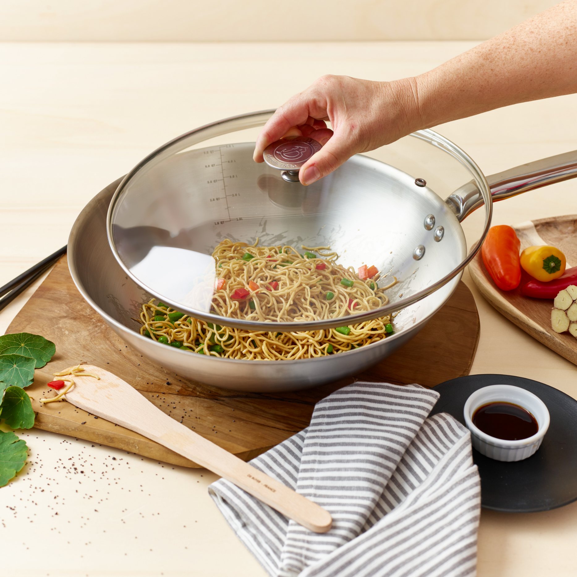 Wok ALCHIMY 28 cm, silver, rostfritt stål, de Buyer