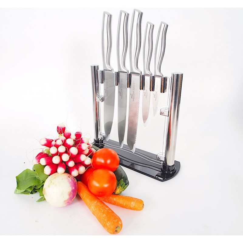 Knivblock FUJI, med ORYS-knivar, set i 6 delar, Lion Sabatier