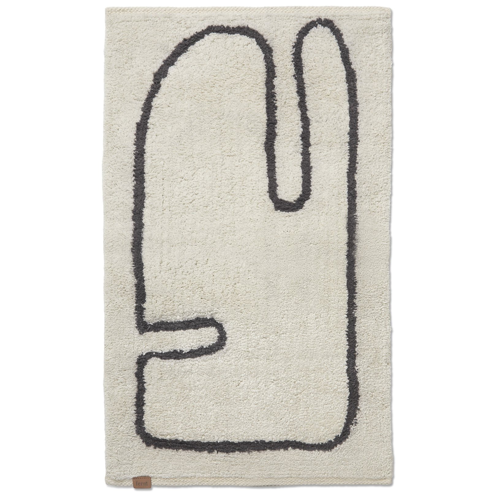 Badrumsmatta LAY 50 x 70 cm, vit, bomull, fast LIVING