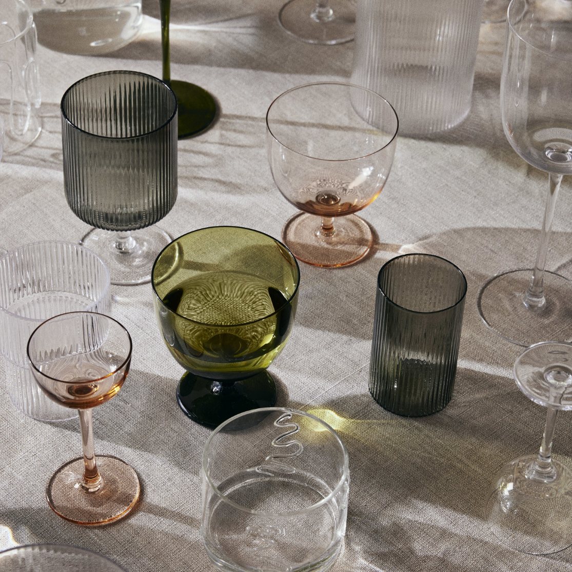 vinglas RIPPLE 270 ml, set i 2 delar, grå, fast LIVING