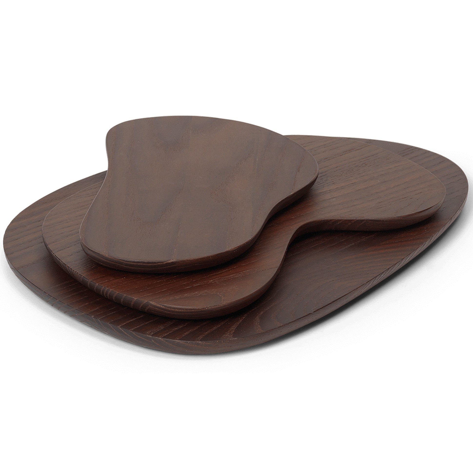 Skär- och serveringsbräda CAIRN, set i 3 delar, brun, trä, ferm LIVING