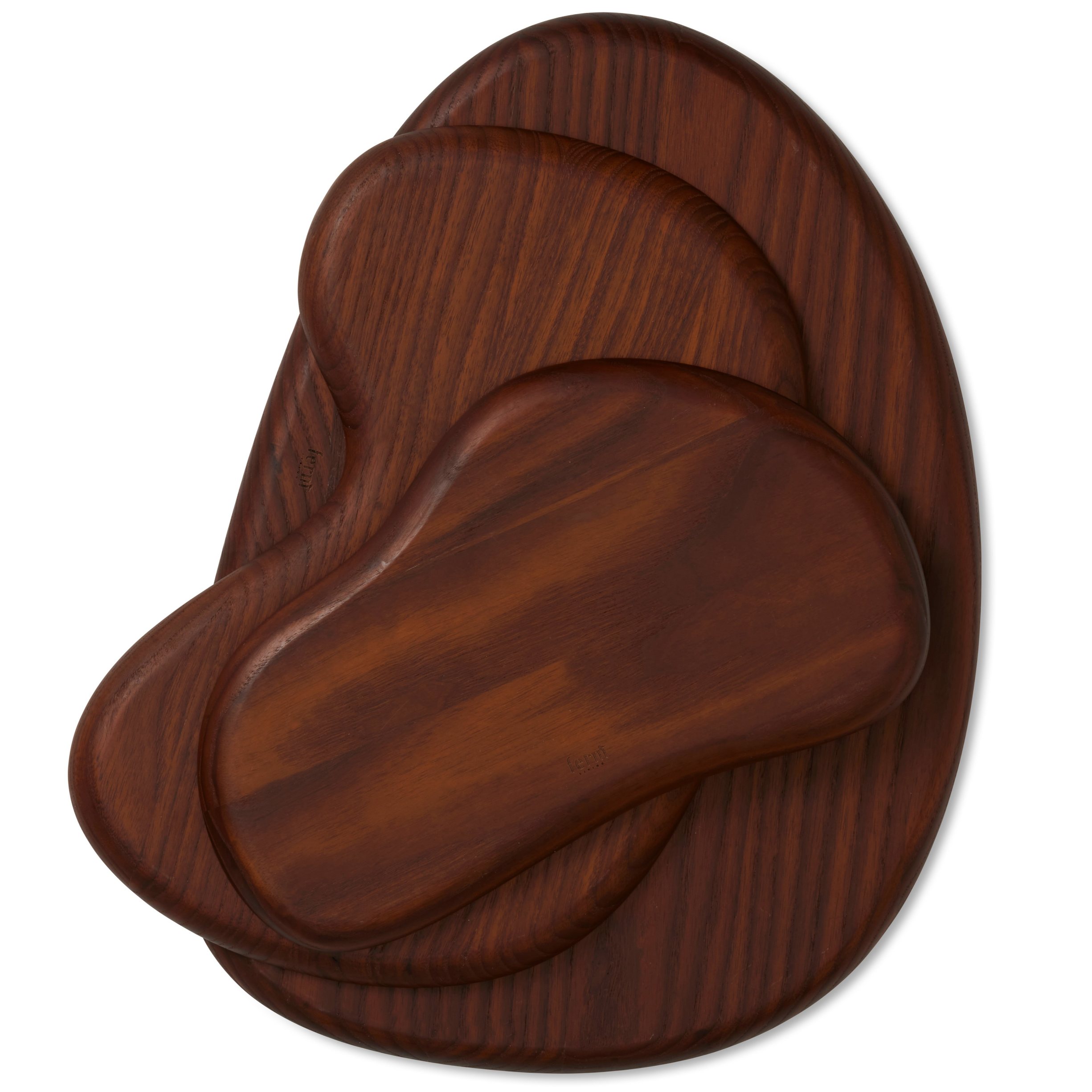 Skär- och serveringsbräda CAIRN, set i 3 delar, brun, trä, ferm LIVING
