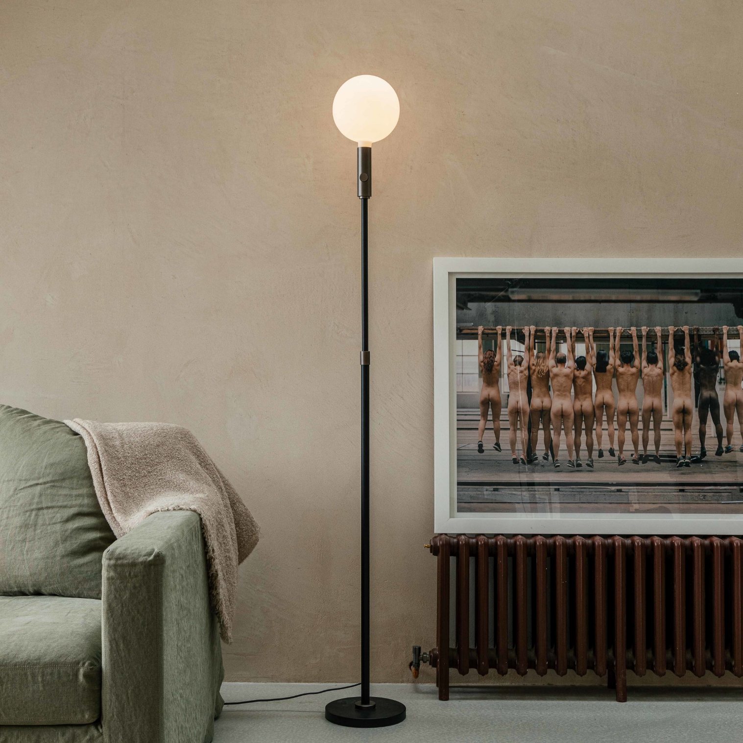 Golvlampa POISE 170 cm, grå, stål, Tala