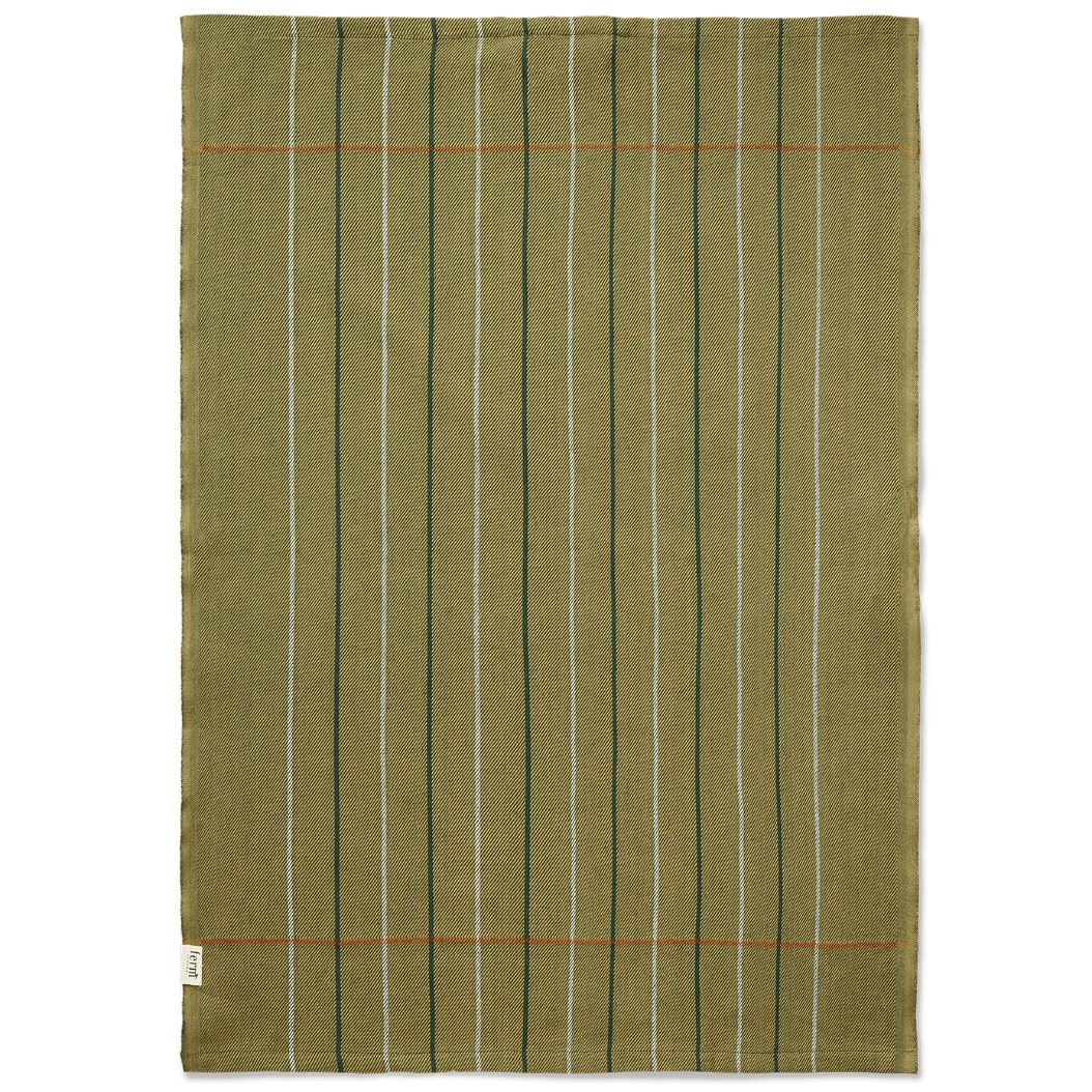 Tehandduk ITO 50 x 70 cm, set i 2 delar, grön / beige, bomull, fast LIVING