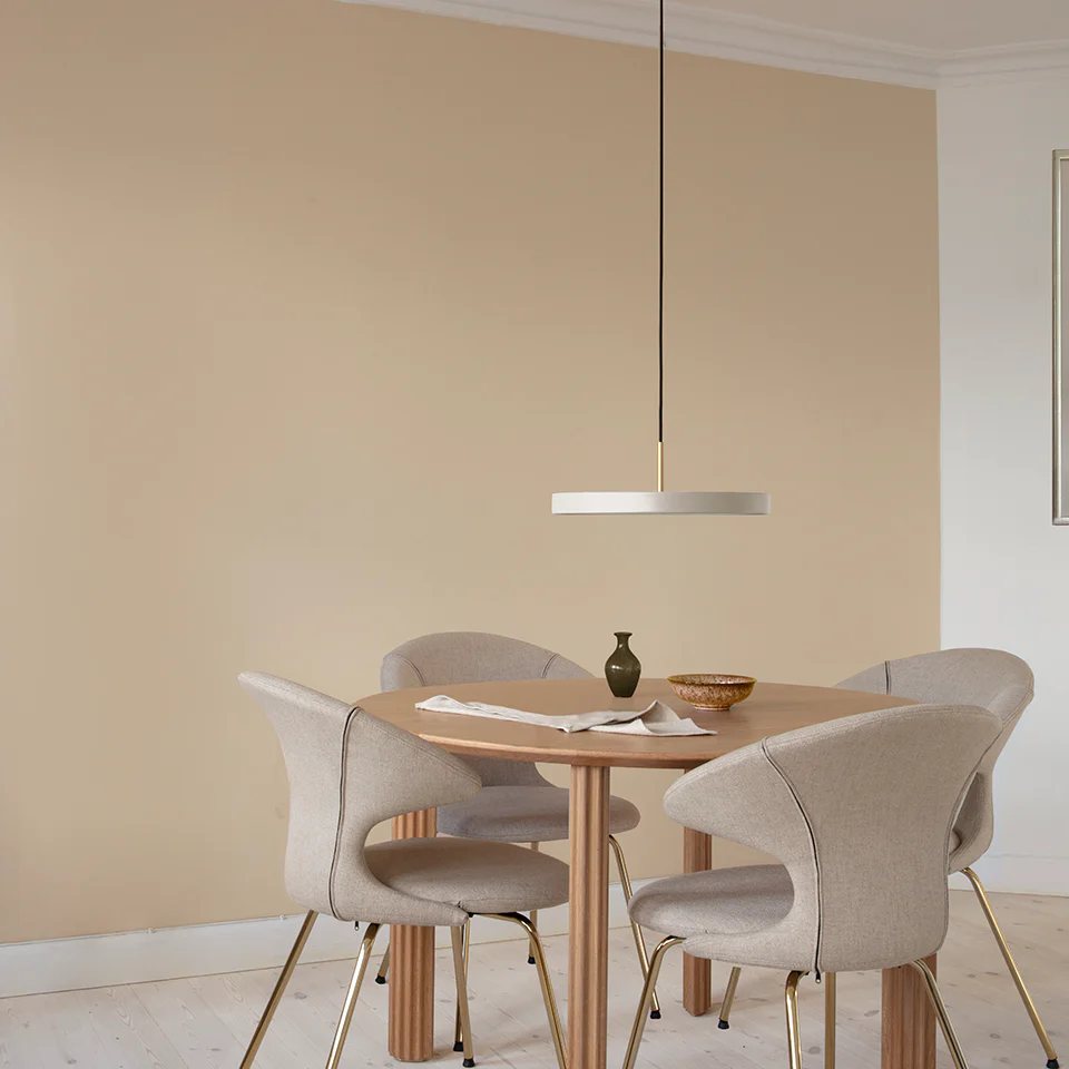 Hängande lampa ASTERIA 43 cm, vit / guld, aluminum, Umage