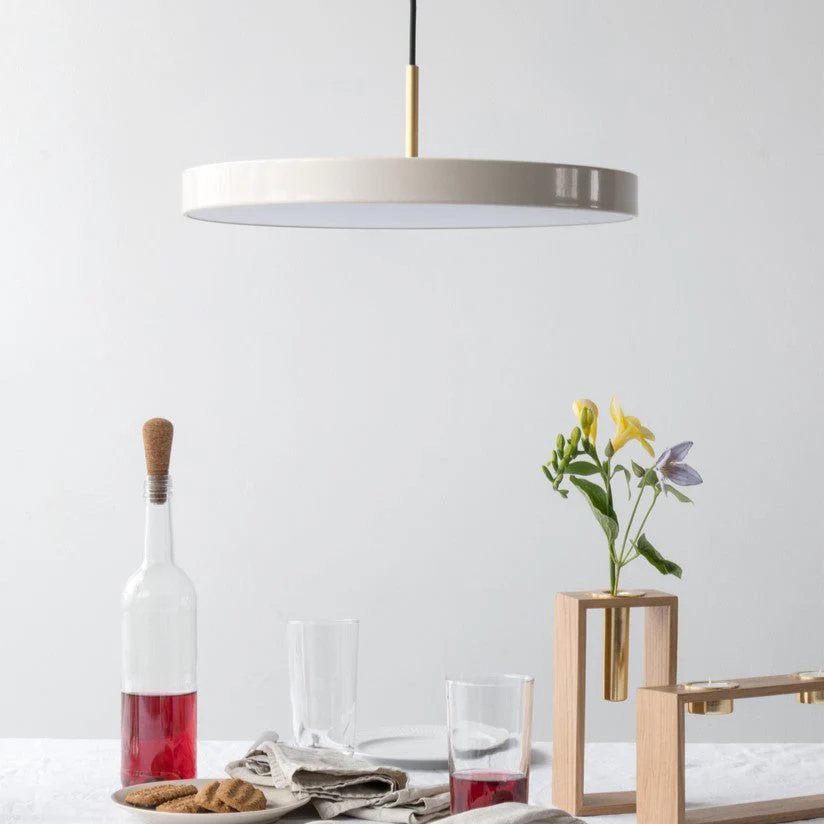 Hängande lampa ASTERIA 43 cm, vit / guld, aluminum, Umage