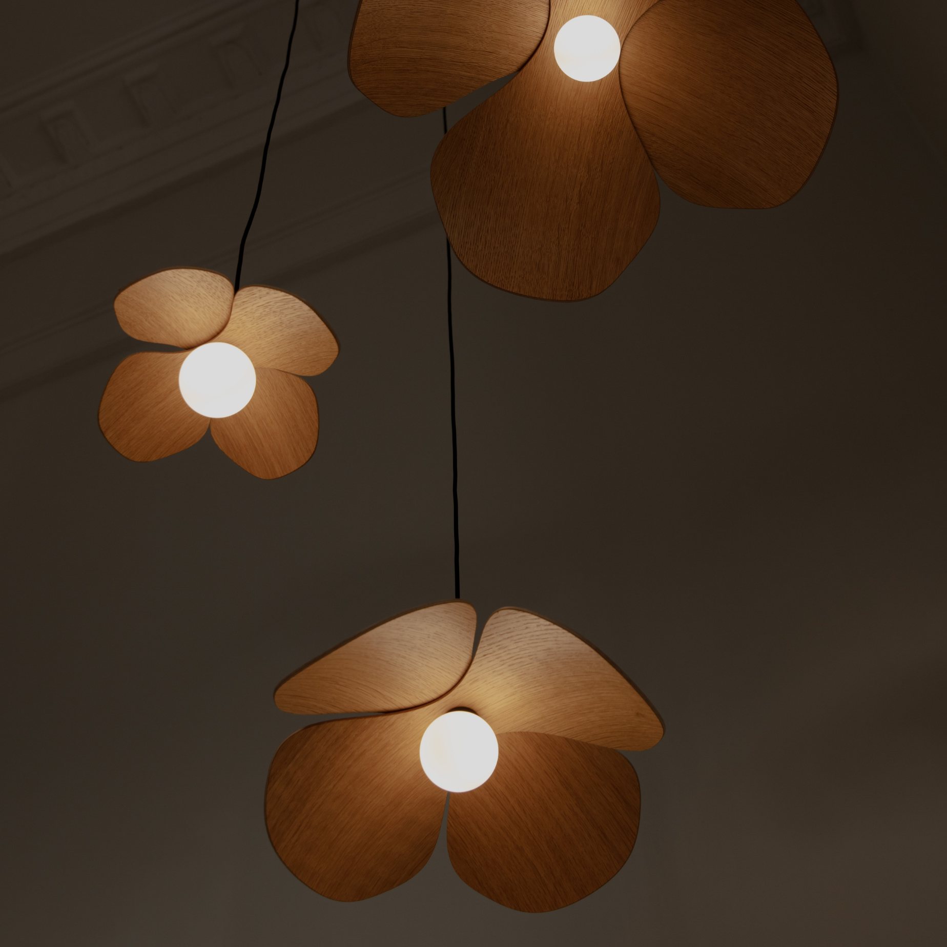 Lampskärm GLÖM MIG INTE 28 cm, brun, trä, Umage