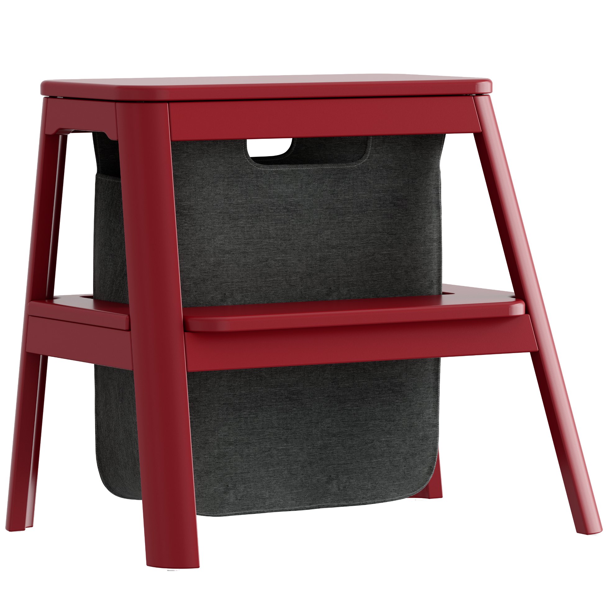 Stegstol STEP UPP 48 cm, röd, trä, Umage