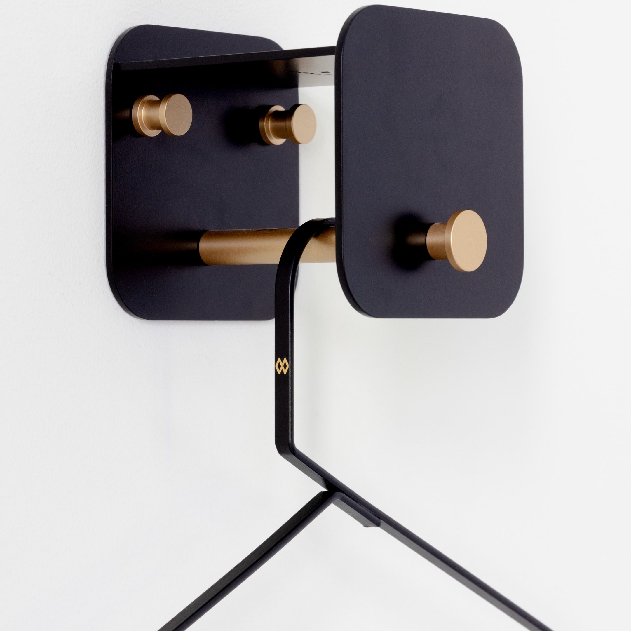 Klädhängare VALET 42 cm, set i 2 delar, svart, stål, Umage