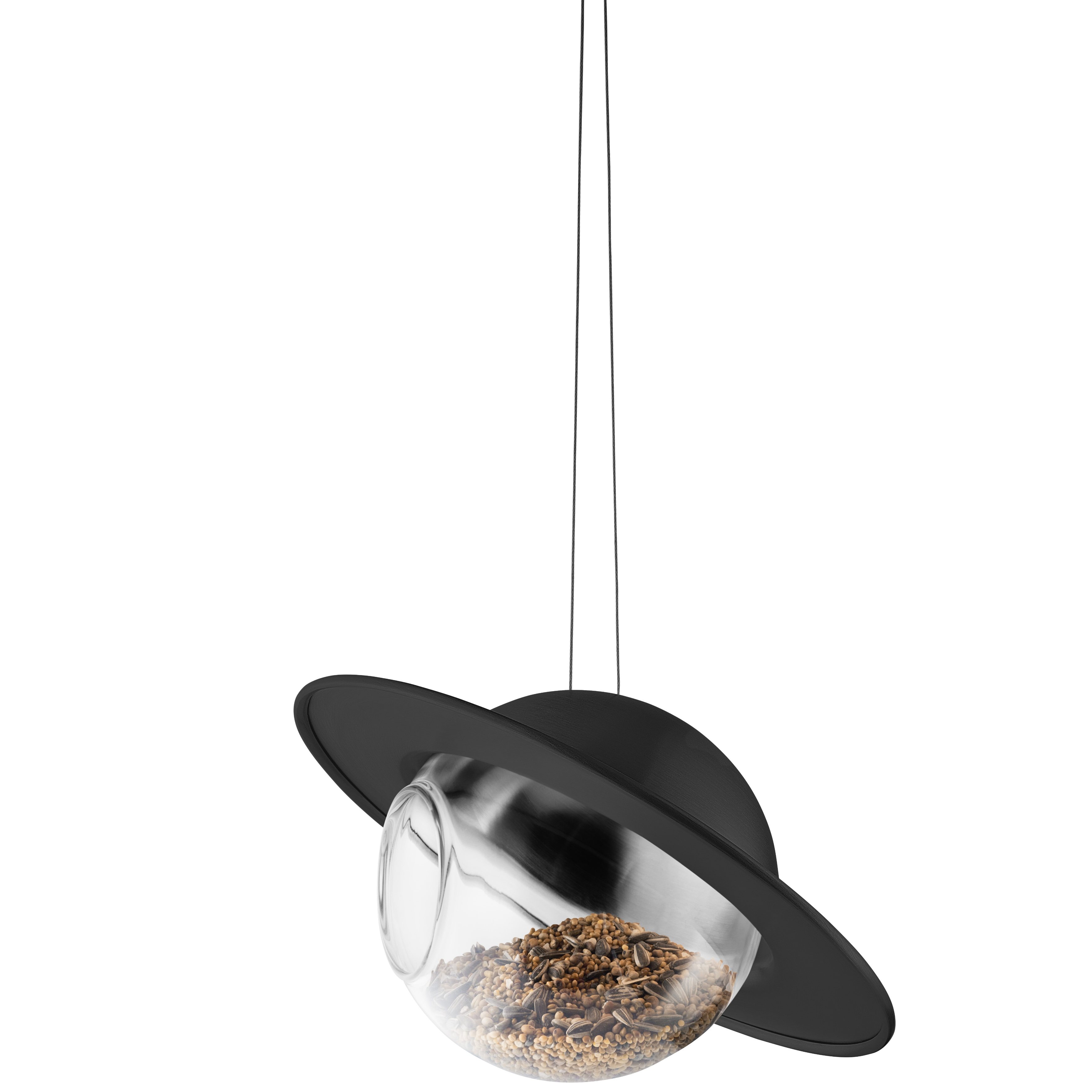 215591 3 krmitko pro ptaky saturn 24 cm cerna nerezova ocel eva solo