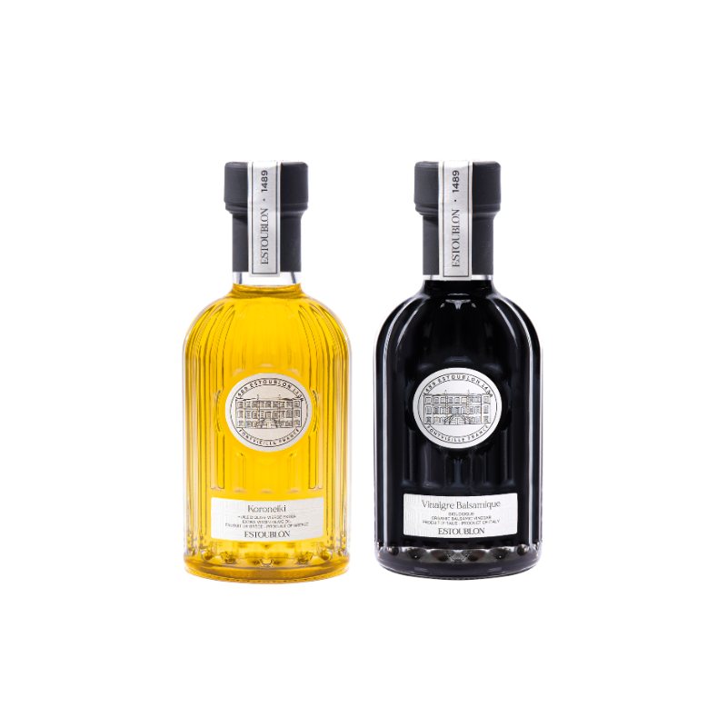 217721 2 darkova sada koroneiki extra panensky olivovy olej balzamikovy ocet 2 x 200 ml estoublon