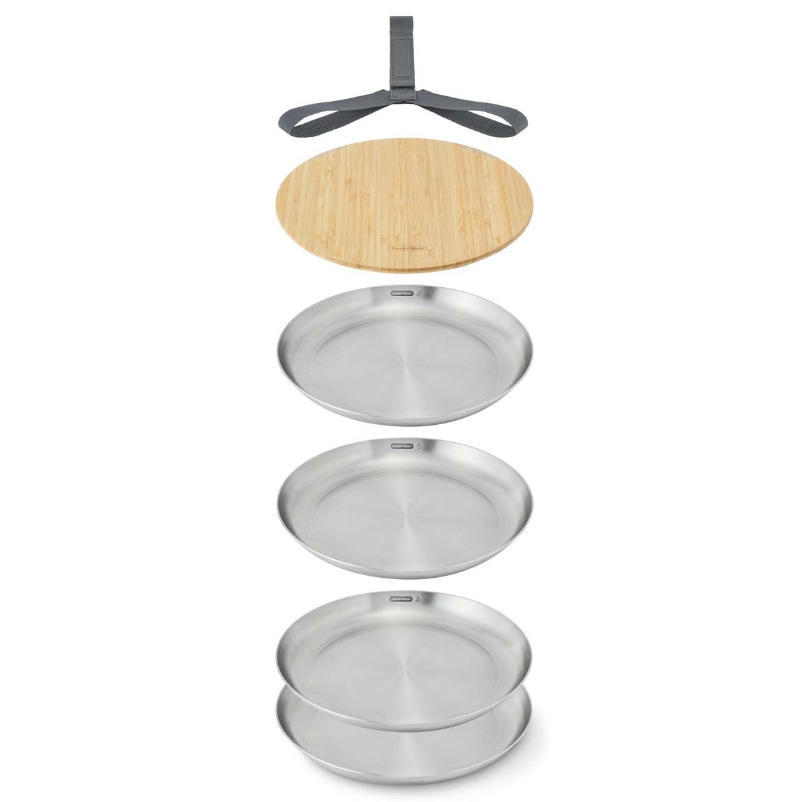 218462 7 jidelni talir outdoor 25 cm sada 4 ks stribrna nerezova ocel black blum