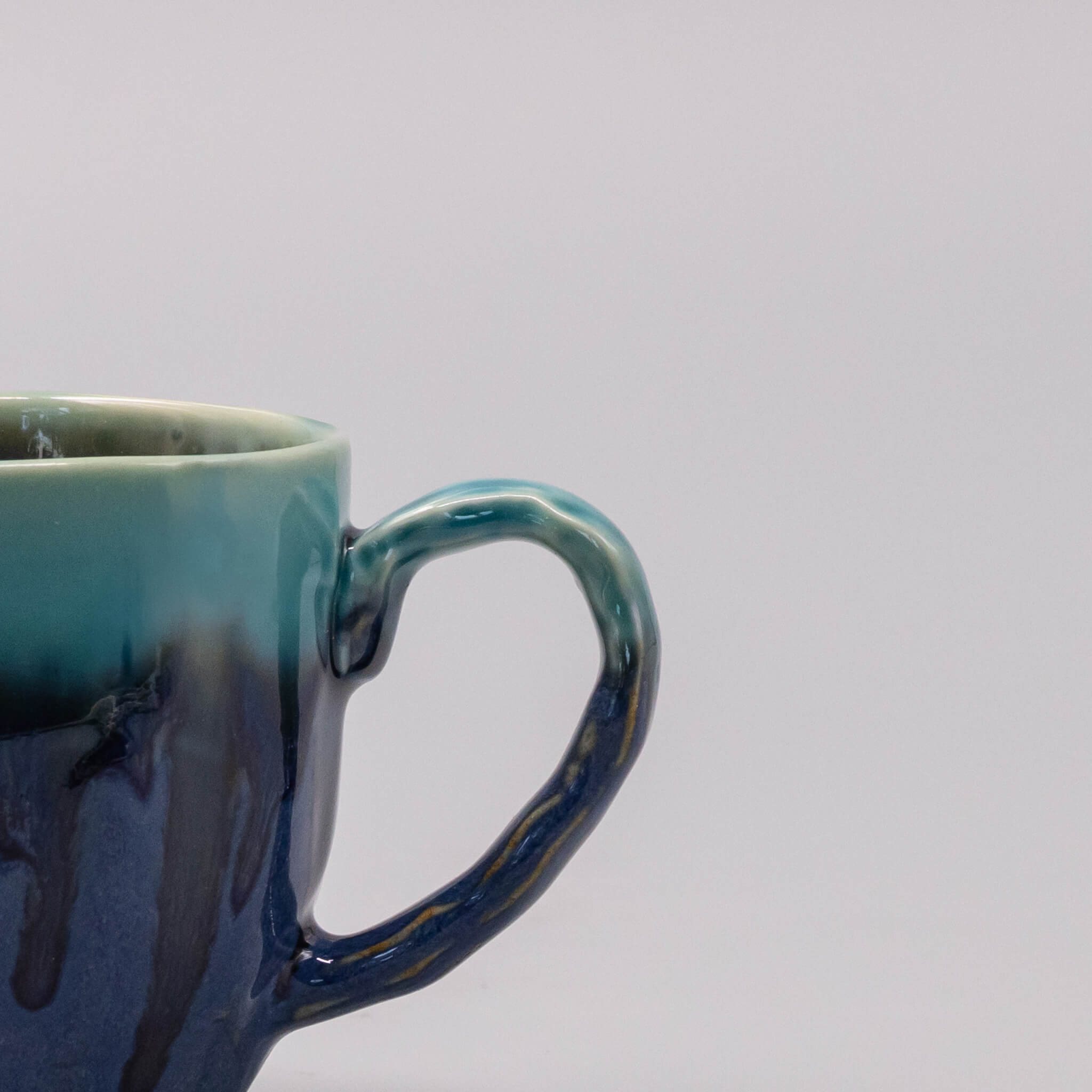 218798 2 hrnek cobalt teal drip 250 ml modra keramika mij