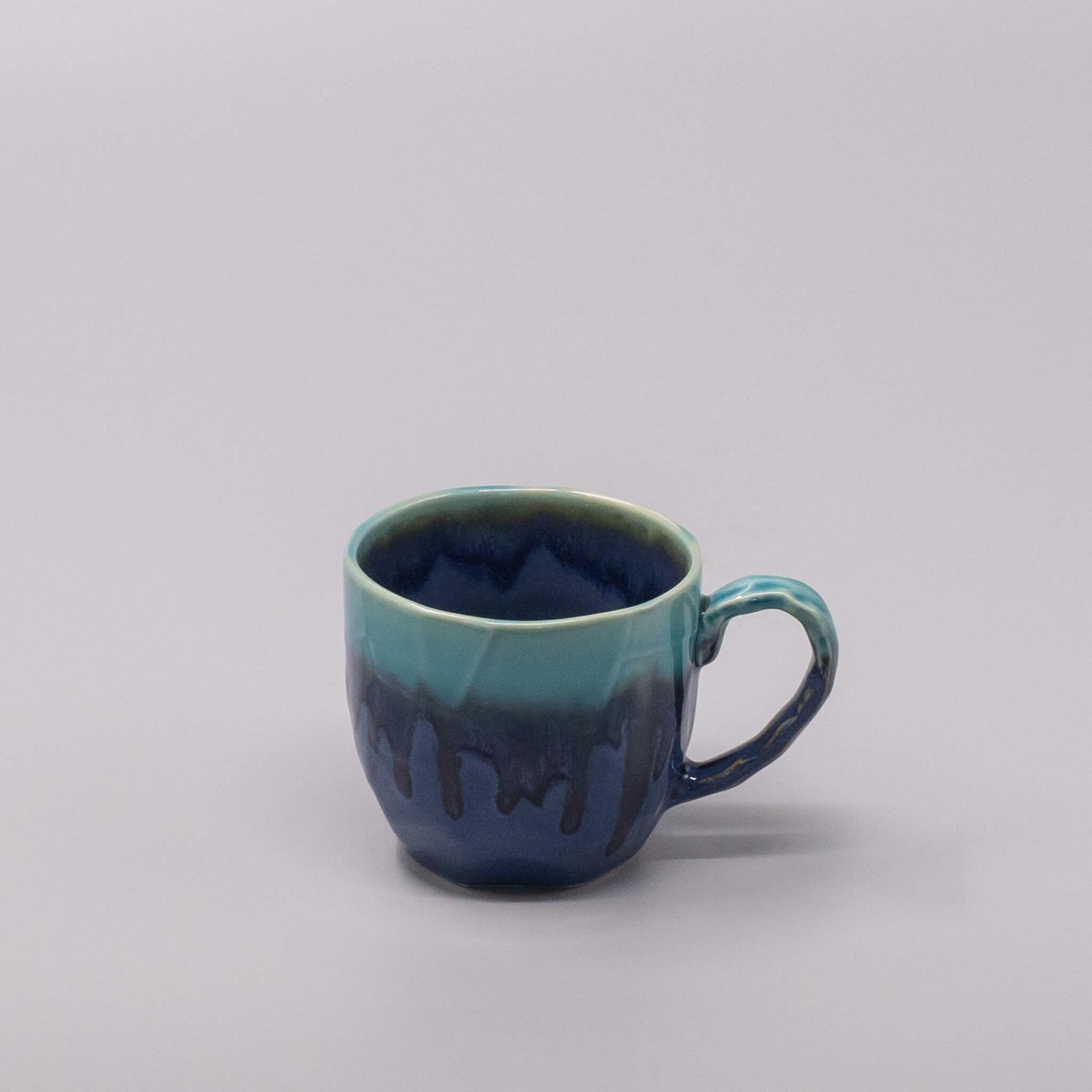 218798 3 hrnek cobalt teal drip 250 ml modra keramika mij