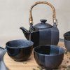 Tekanna och tekoppar i ett set GUNMETAL, 5 st, MIJ