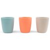 Barnmugg, set i 3 delar, 160 ml, blå, korall, beige, silikon, Done by Deer