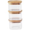 Matförvaring PKV-034 500 ml, set i 3 delar, glas / bambu, Pebbly