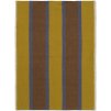 Tehandduk HALE 50 x 70 cm, gul / brun, bomull / linné, fast LIVING