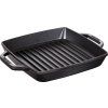 141050 litinova grilovaci panev s uchy cerna 28 x 28 cm staub