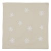 Stoffserviette leinenfarbig mit weissen Schneeflocken 12078 0