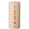 Adventní svíčka s červenými čísly 1-4, výška 15 cm